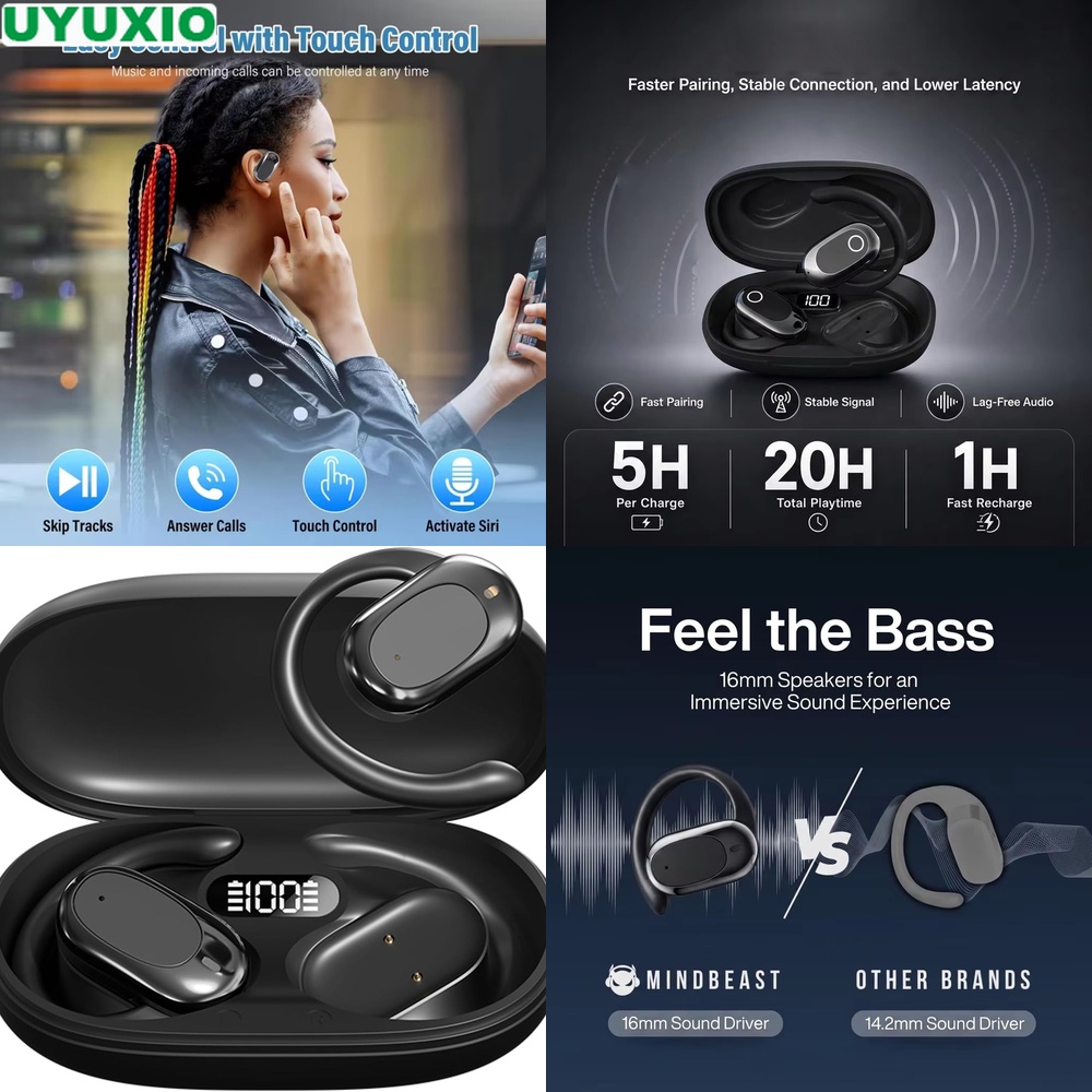 Bone Conduction Running Headphones - Cuffie a orecchio aperto e auricolari