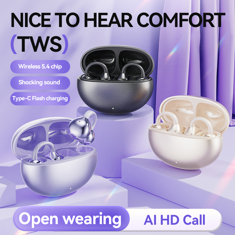 Open Ear Air Conduction Headphones - Auricolari Bluetooth wireless con clip per