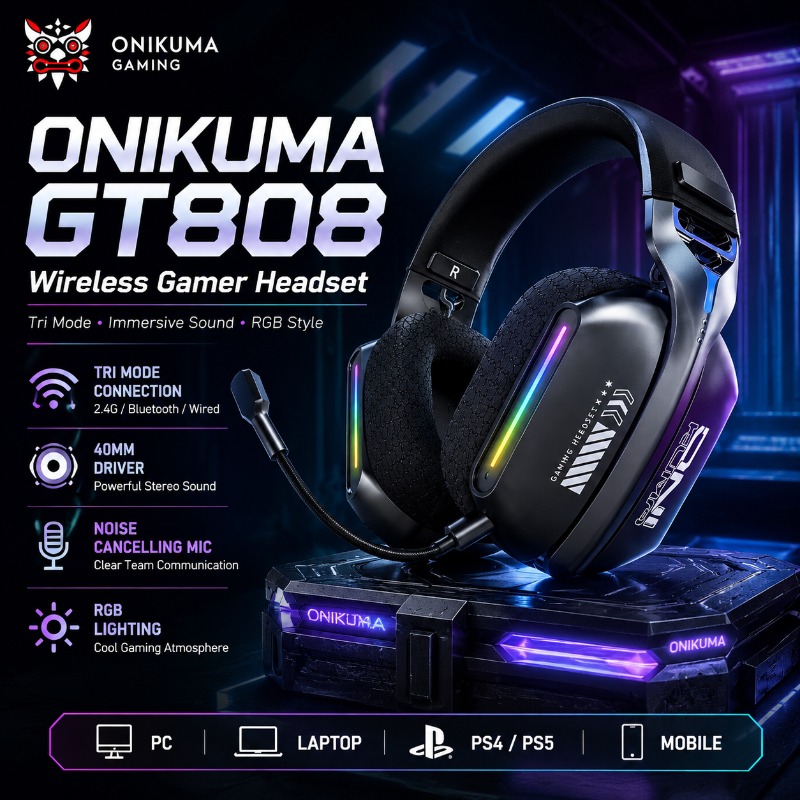 ONIKUMA GT808 Cuffie da gioco  - Gaming Headset With Mic Rgb recensione e prezzo