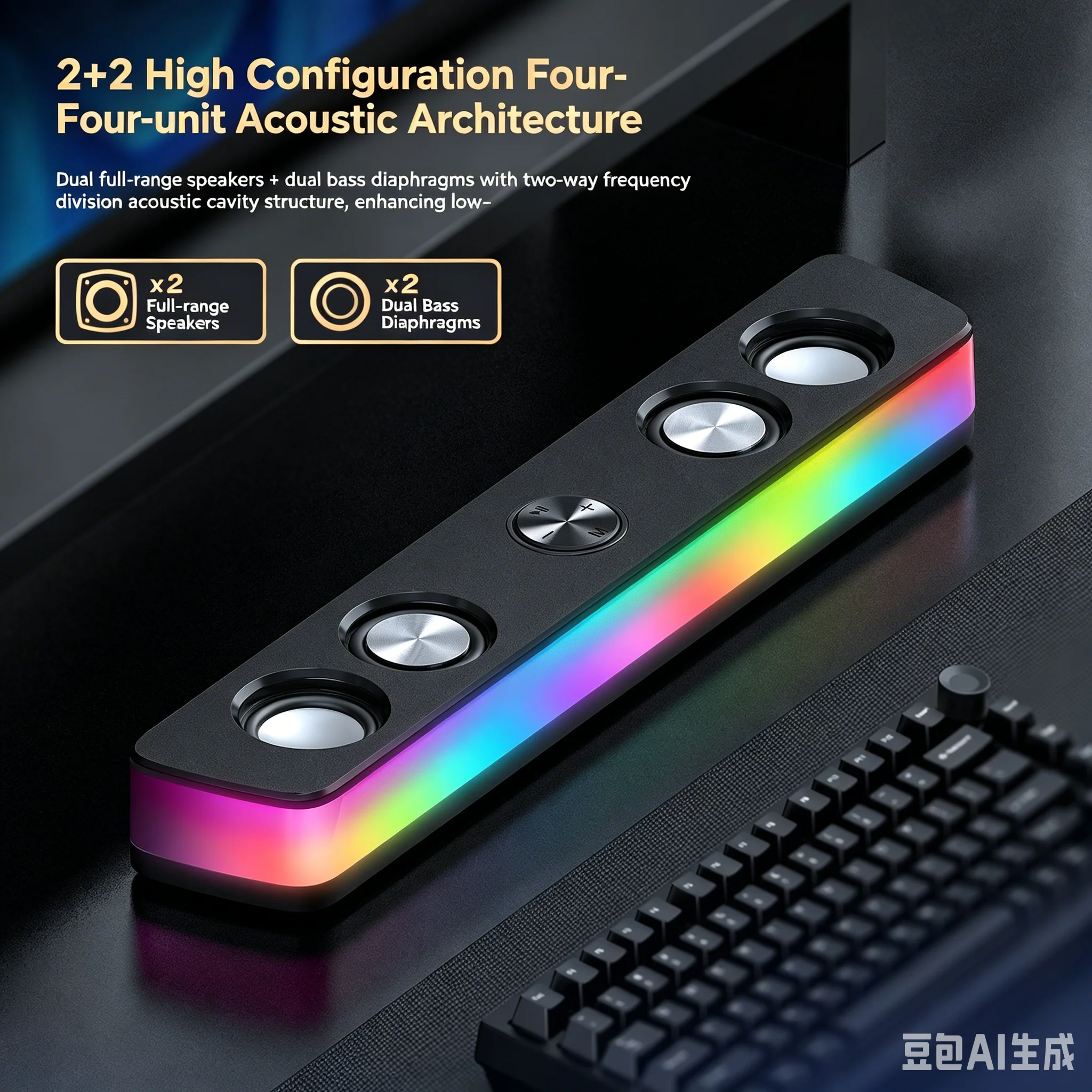 Soundbar Wireless Ricaricabile - Rgb Computer Soundbar For Pc recensione e prezzo