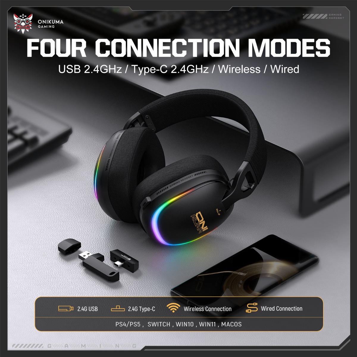 ONIKUMA GT805: cuffie da gamin - Gaming Headset With Mic Rgb recensione e prezzo