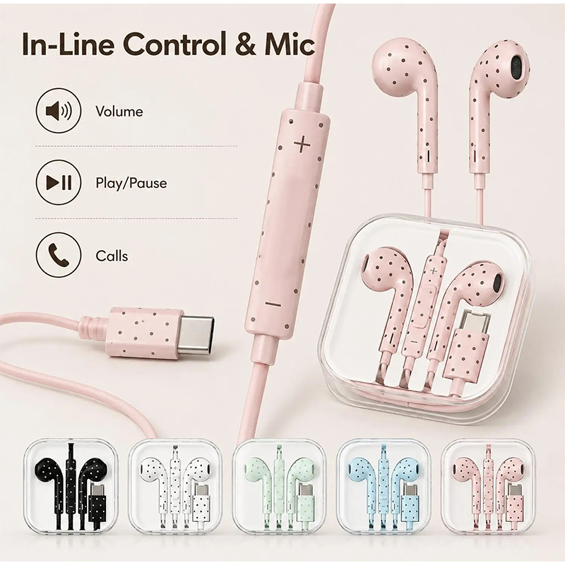 Auricolari Type C con Motivo a - Type C Wired Earphones With Mic recensione e prezzo