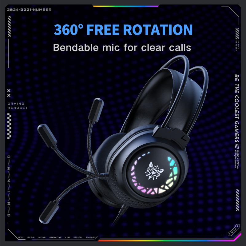 Cuffie da gioco cablate ONIKUM - Gaming Headset With Mic Rgb recensione e prezzo