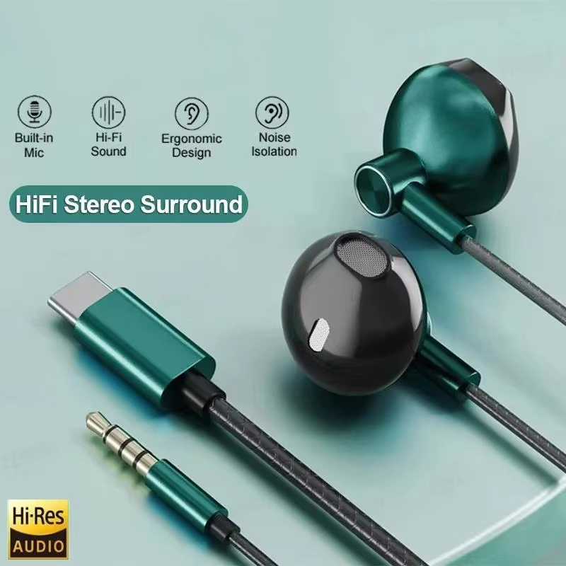 Tipo C 3.5mm HIFI Stereo Auric - Type C Wired Earphones With Mic recensione e prezzo