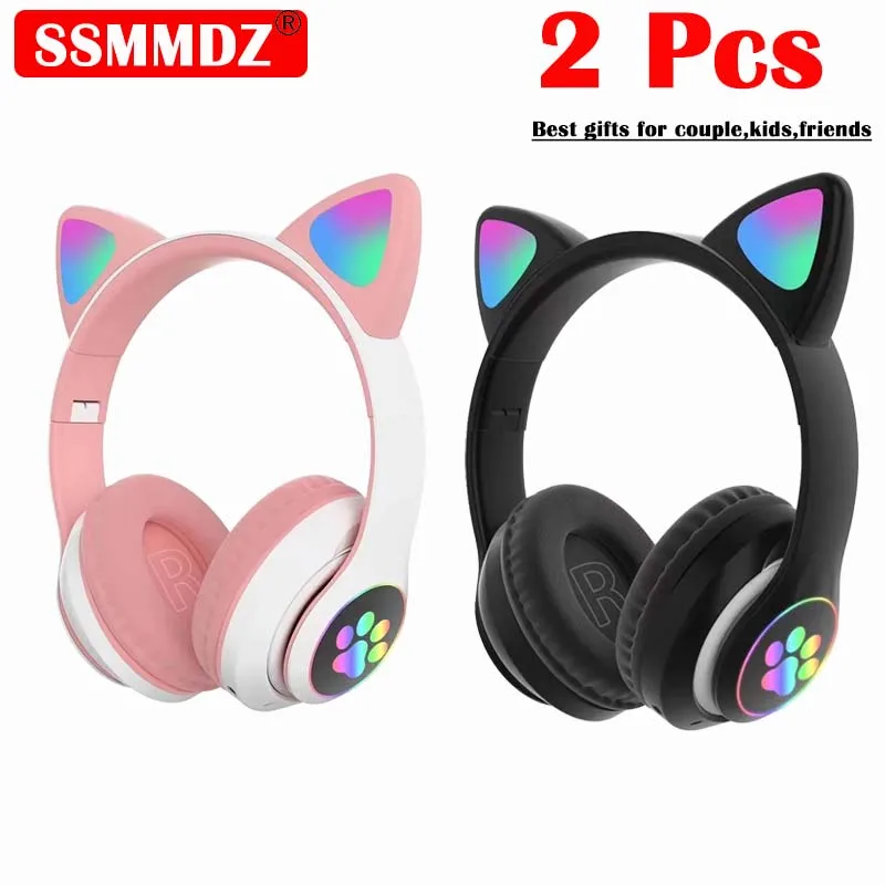 2 Pezzi Cuffie Wireless Blueto - Cat Ear Bluetooth Headset Led recensione e prezzo